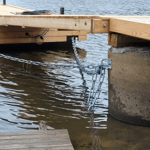 Ankkurointiketjujen kiinnitys kaivonkanteen