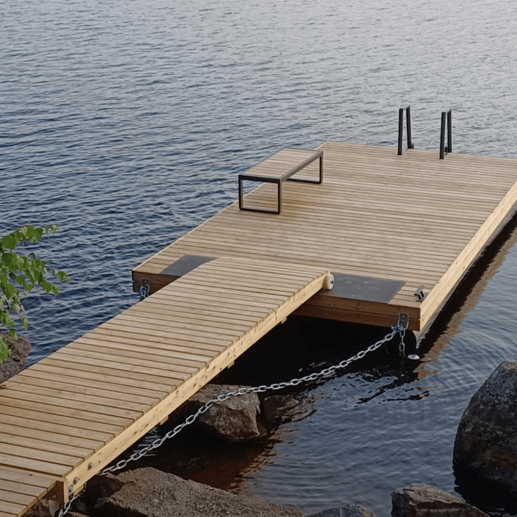 Ankkurointiketjujen kiinnitys laituriin