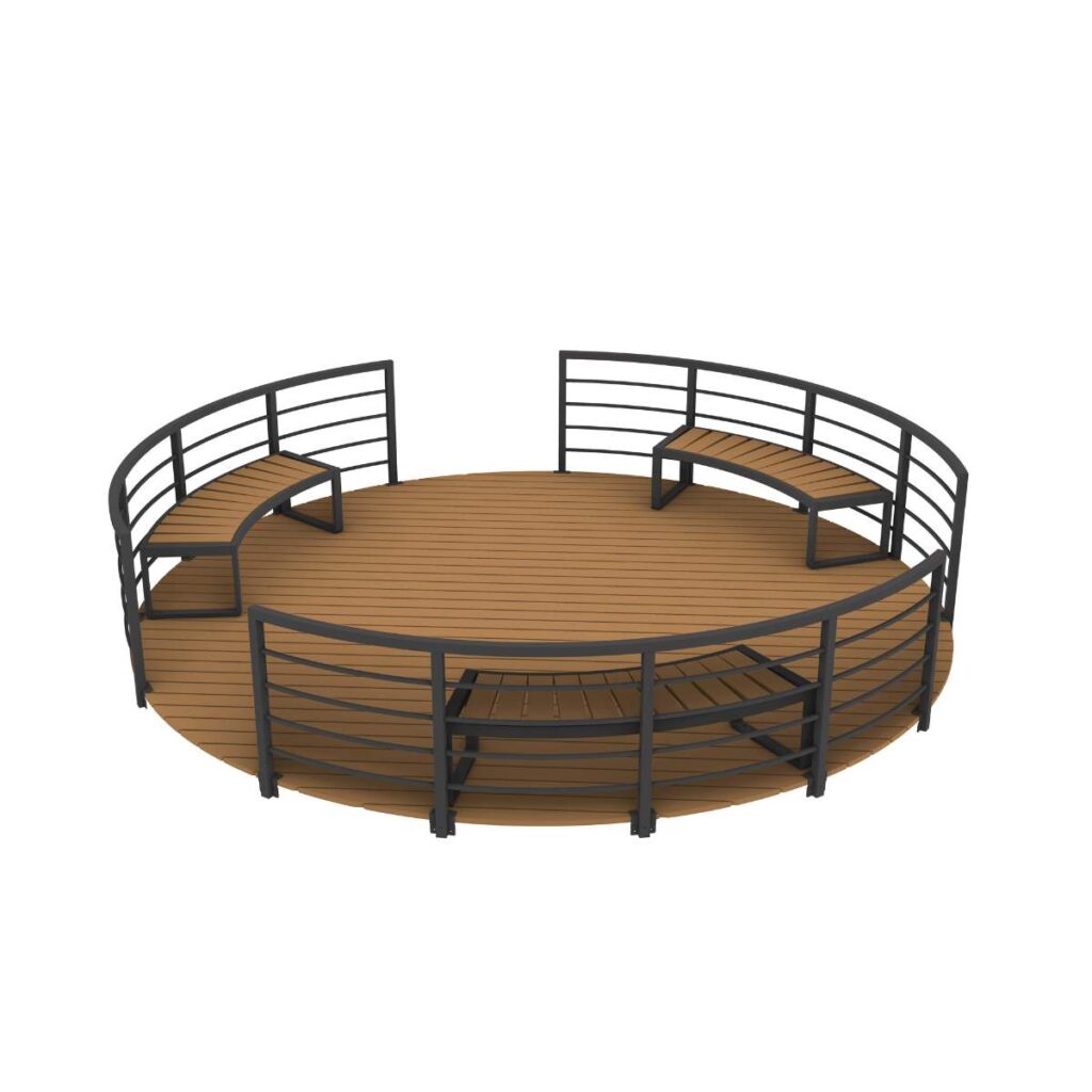 savorak pyöreä laituri varusteltuna piirroskuva